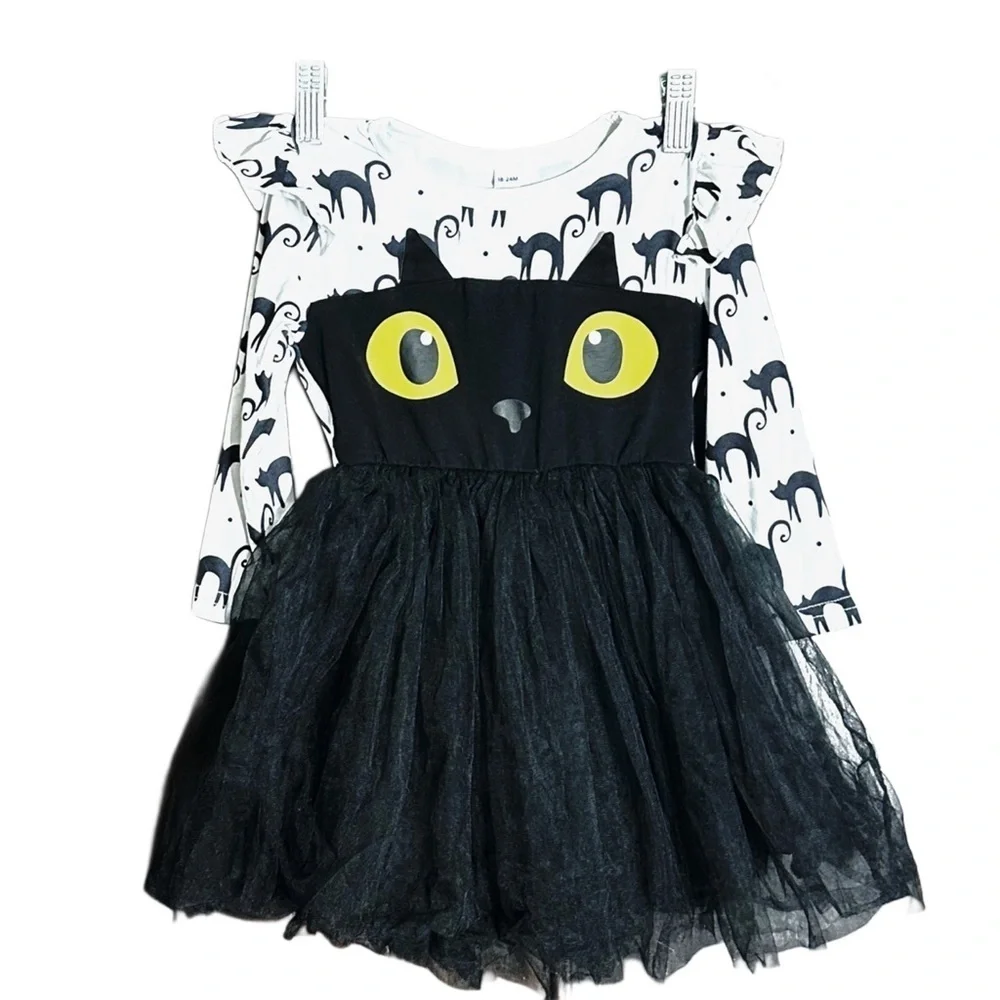 5/$25 😻 Black Cat Kids Dress